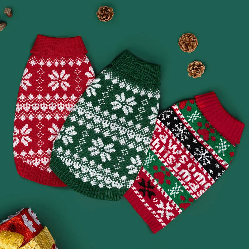 Cat Christmas Sweater – Fair-Isle & Santa Knit Pullover