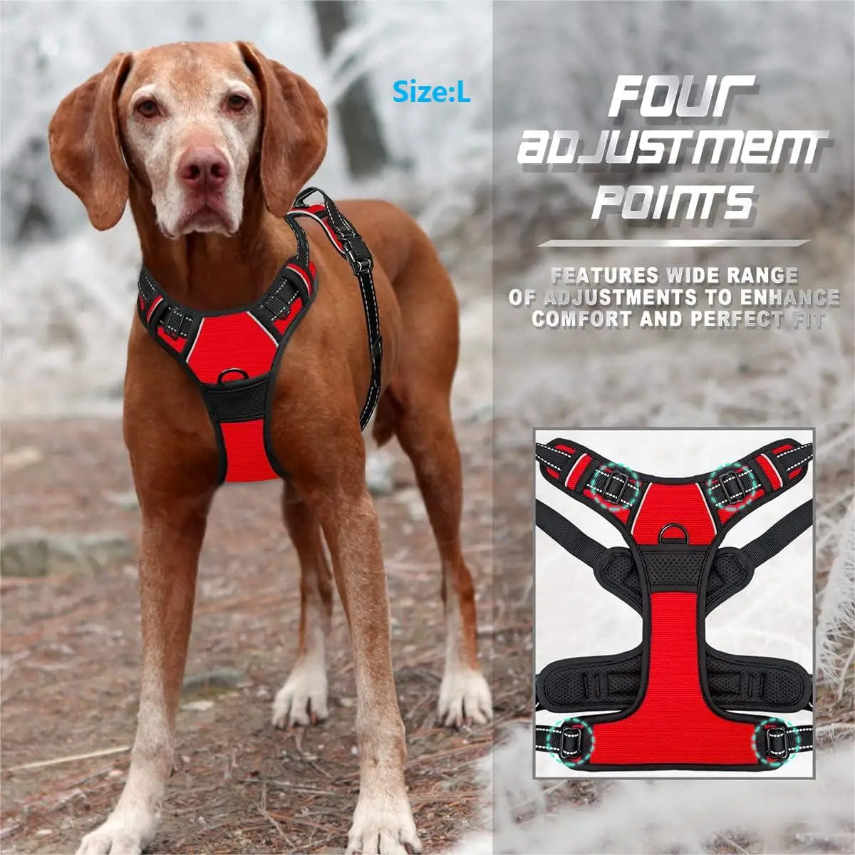 No-Pull Front-Clip Reflective Dog Harness
