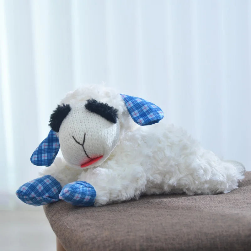 Mini Lambchop-Style Plush Dog Toy – Classic Sheep Squeaker