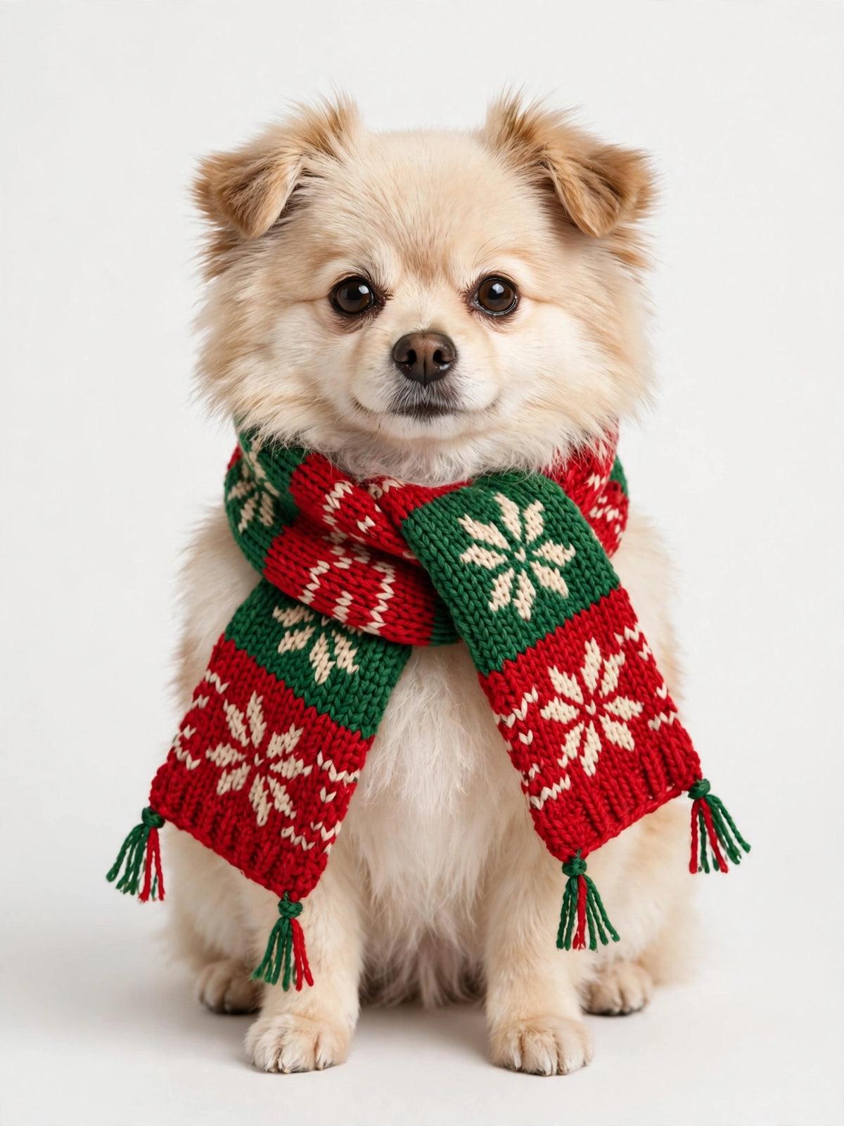 Knitted Christmas Pet Scarf – Festive Winter Scarf for Dogs & Cats