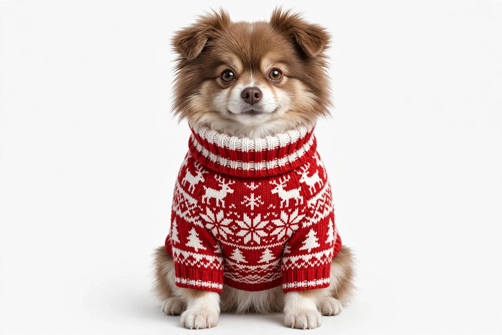 Christmas Turtleneck Dog Sweater – Cozy Knit Holiday Pullover
