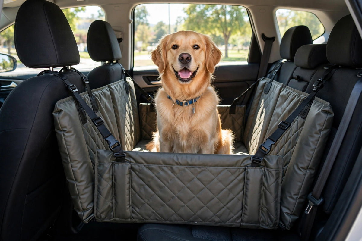 Waterproof Dog Car Seat Hammock – Back-Seat Cover with Raised Sides