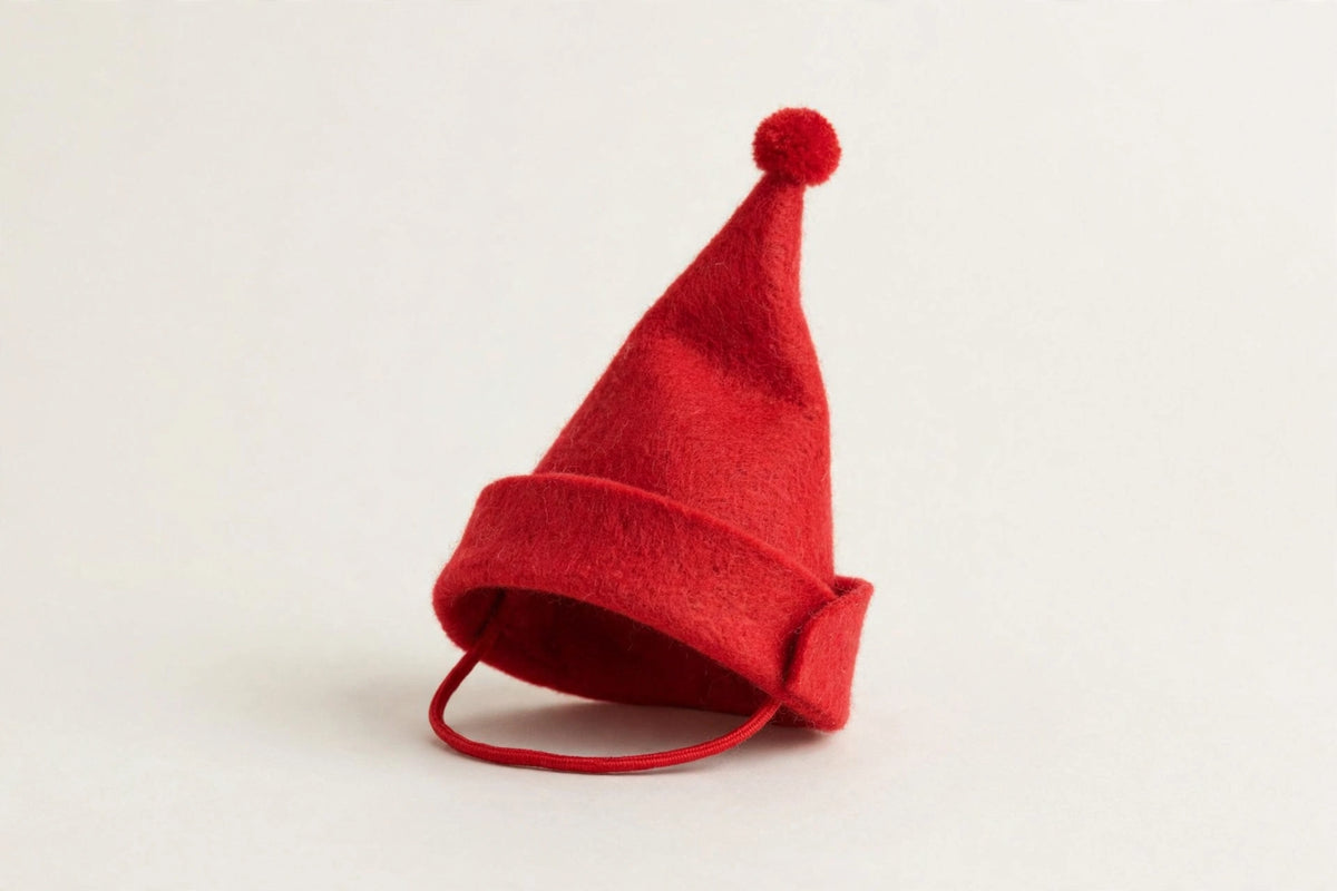 Dog Christmas Elf Hat – Red Pixie Hat for Dogs