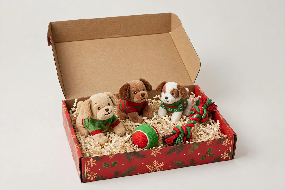 Christmas Pet Gift Box Set – Holiday Dog Toy Gift Set