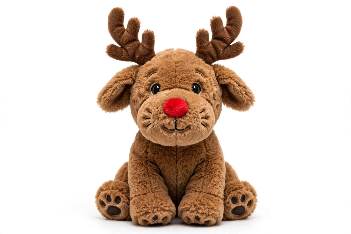Reindeer Plush Squeaky Dog Toy – Christmas Plush Toy