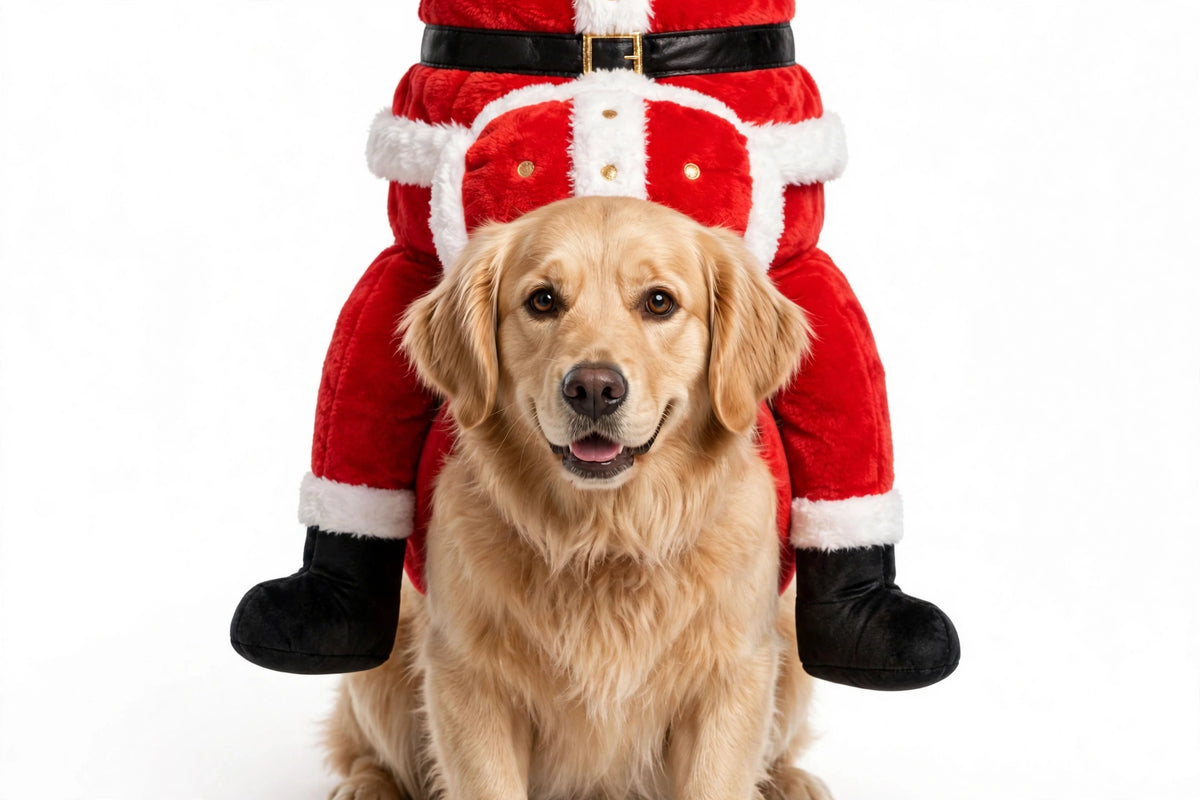 Santa Ride-On Dog Costume – Funny Santa Riding Pet Costume
