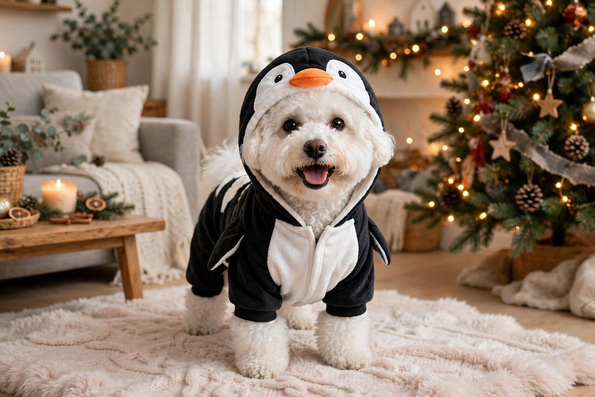 Penguin Dog Costume – Cozy Winter Onesie